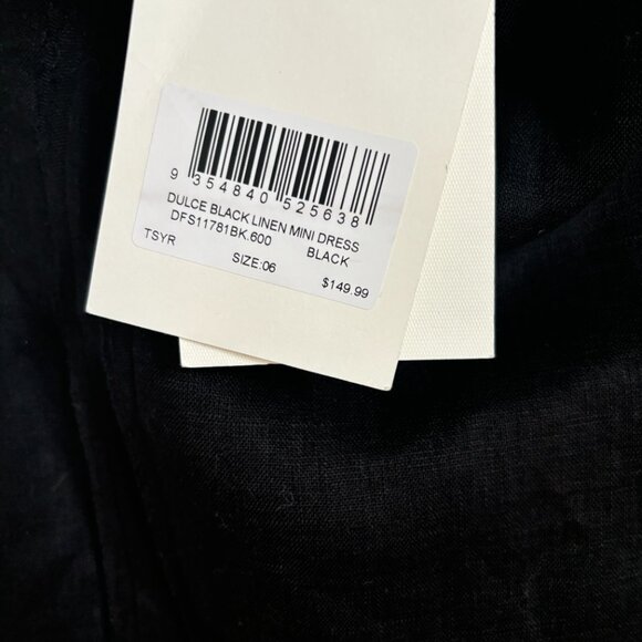 DISSH Dulce Mini Dress Black Linen Short Strapless Tube Layered Zip 34 5712 - Picture 9 of 10